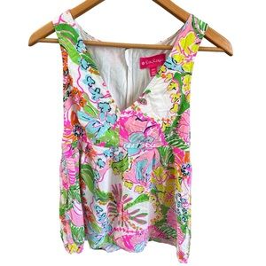 Lilly Pulitzer Target Nosey Posey Women's Sleeveless Top Size M